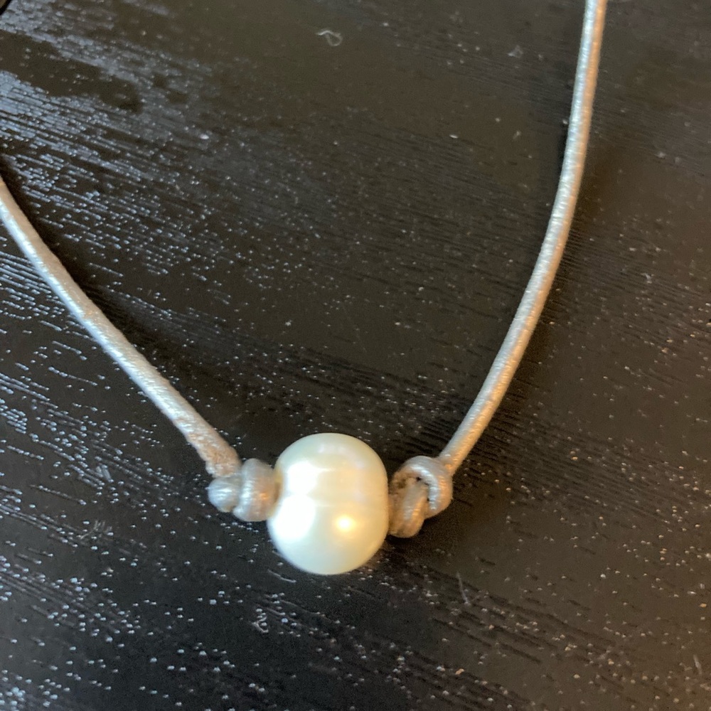 Pearl on leather